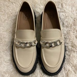 no boundaries beige platform lug loafers